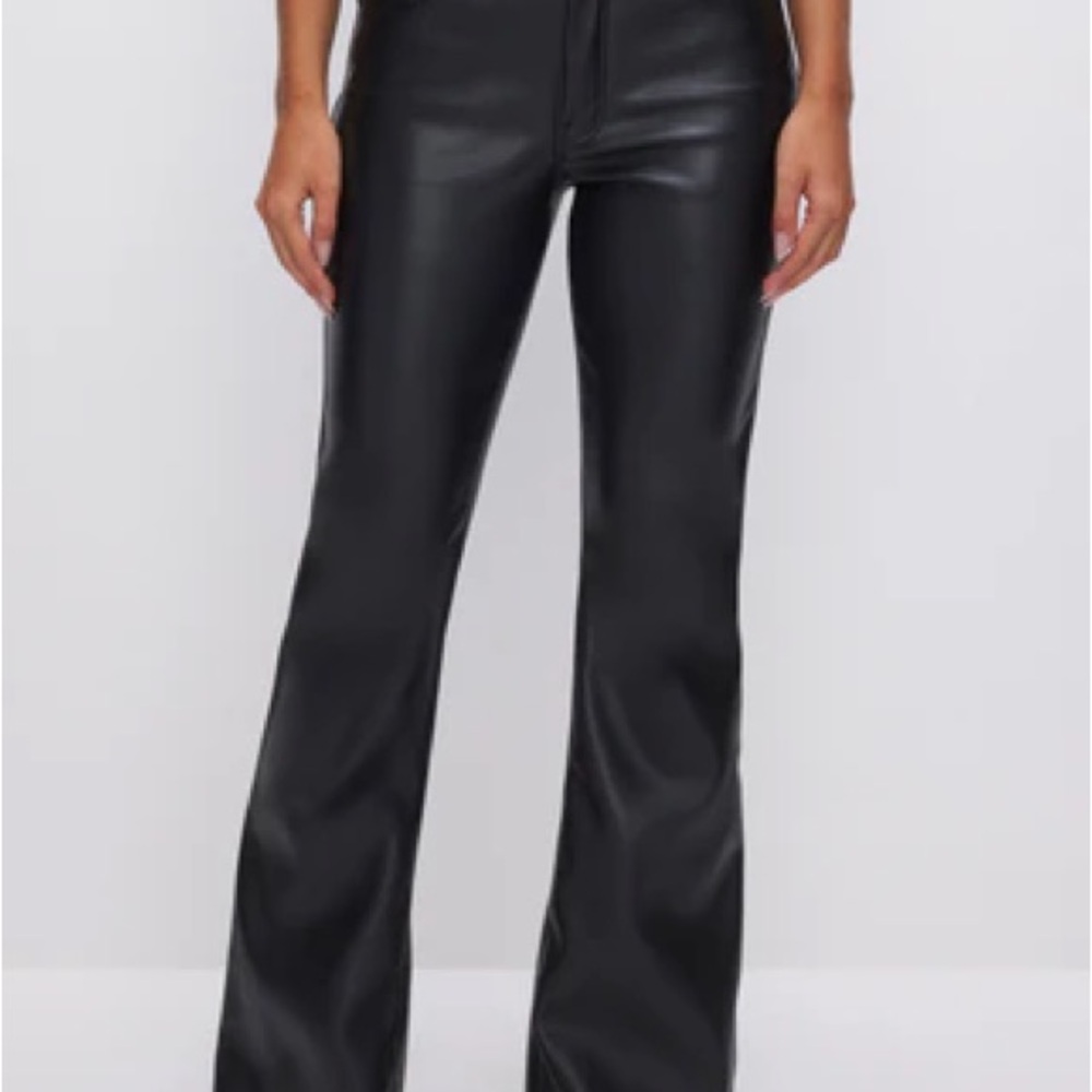Good American Black Leather Pants
